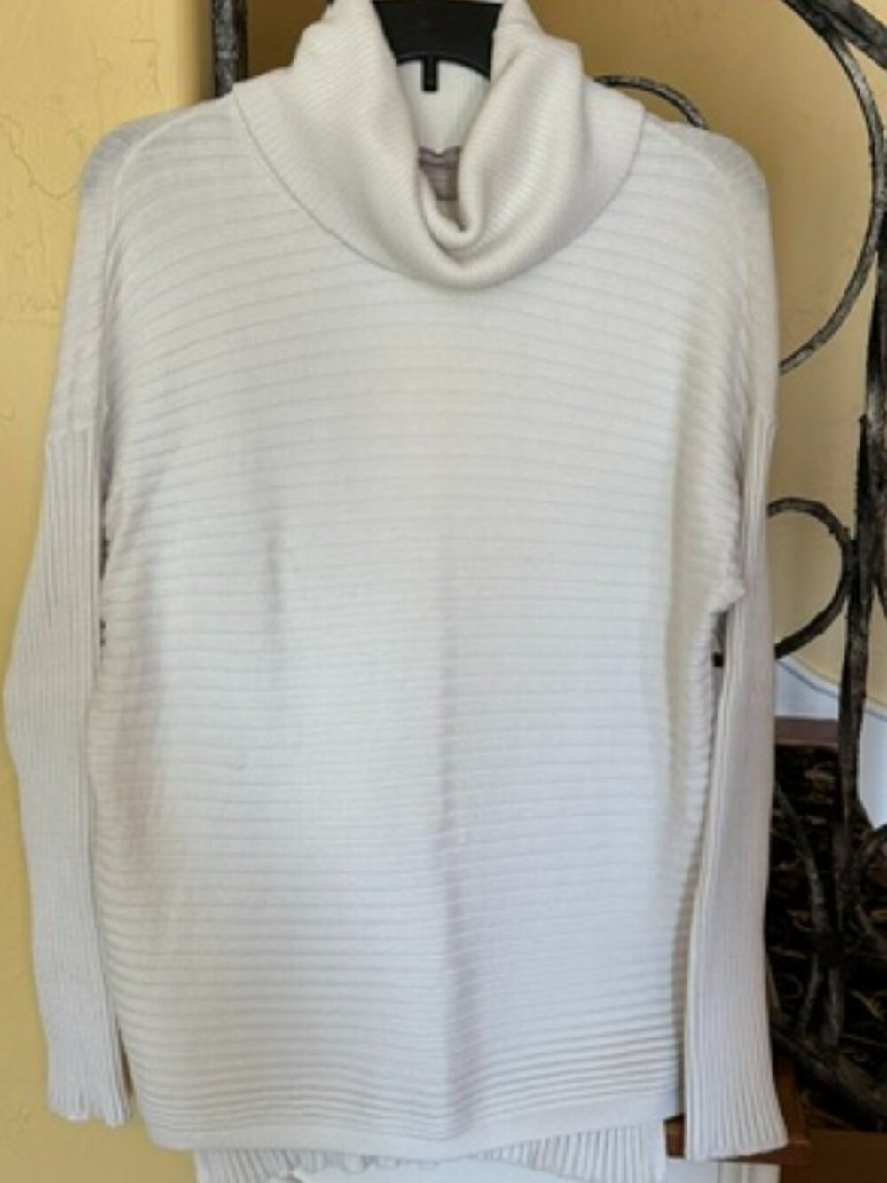Chico's Zenergy Cotton Cashmere Rib Mix Cowl Neck Sweater